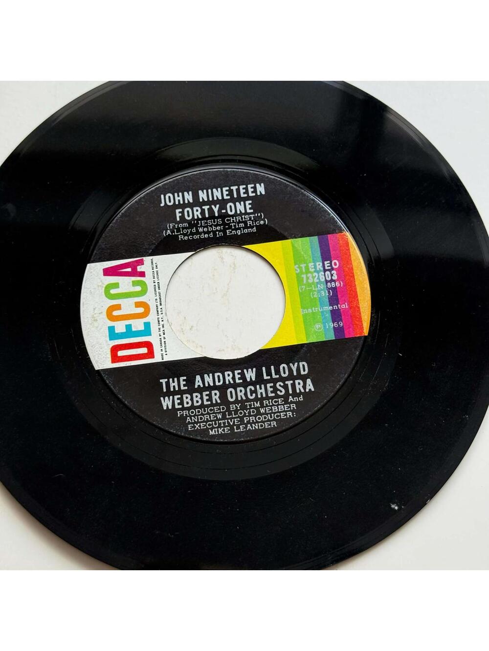 Murray Head with the Trinidad Singers - John Nineteen Forty-One 45rpm VG+ R22